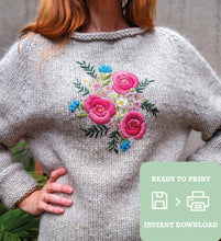 Load image into Gallery viewer, Rose Bouquet Stick & Stitch (Digital)