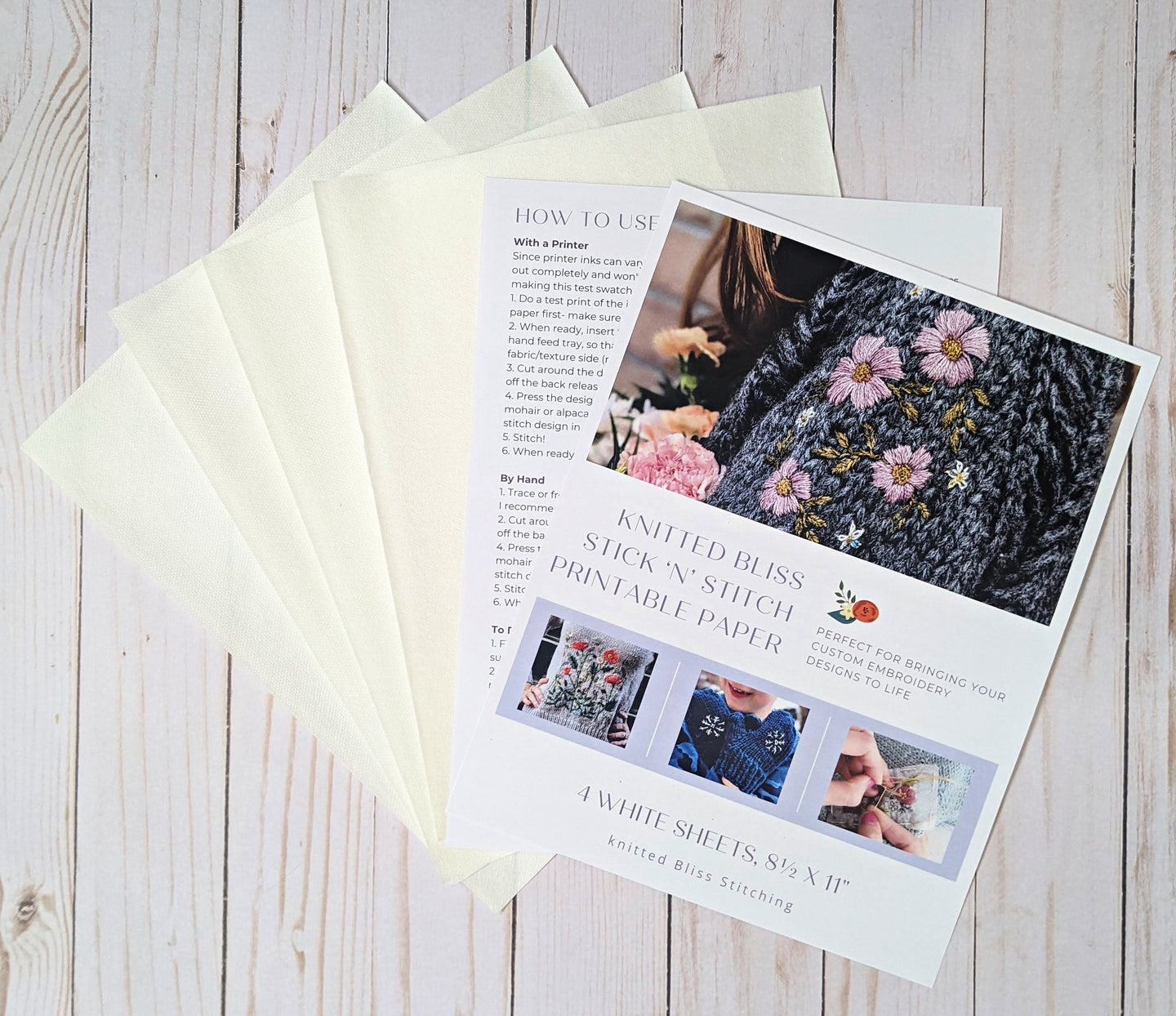Stick & Stitch Printable Dissolving Paper - Blank – knittedbliss