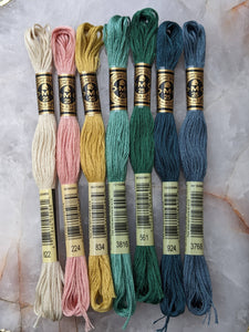 Embroidery Floss Palette- Blue Floral